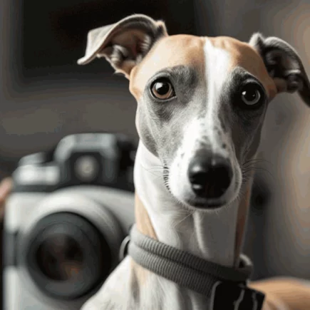 Des anecdotes amusantes sur les Whippets : un whippet en train de se faire tirer le portrait.