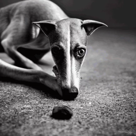 Pourquoi mon Whippet mange-t-il des crottes ? Un whippet qui regarde une crotte et semble vouloir la manger.